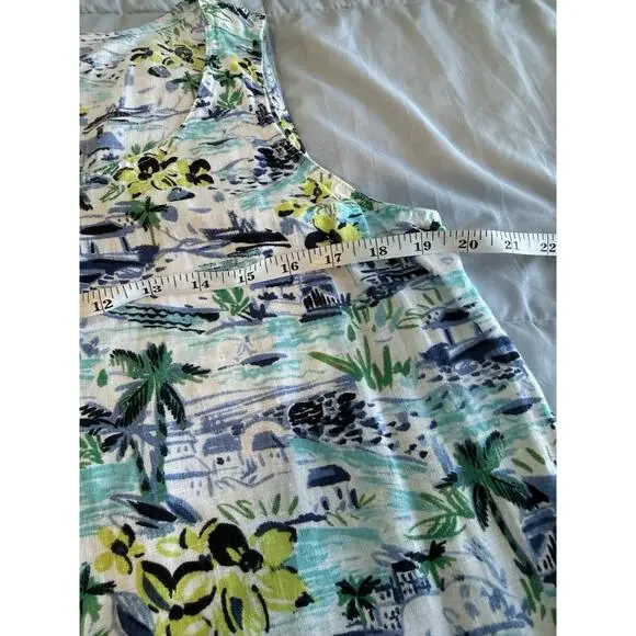 J.Jill Shift Dress 100% Linen Large Petite Sleeveless Beach Resort Coastal - Picture 7 of 9